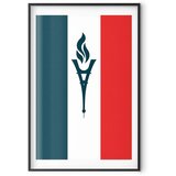  Plakat - French Flag with a Torch 40x60 Crni okvir s margom | shoptok.hr