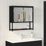 vidaXL Kupaonski ogledalo ormar Crni hrast MDF, Staklo Srednji | shoptok.hr