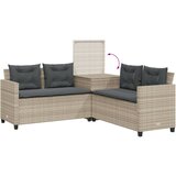  Vrtna L-sofa sa stolom i jastucima svjetlosiva od poliratana | Eponuda.com