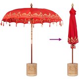  Balineški Parasol Crvena 210-220 cm Pamuk solidno drvo | shoptok.hr