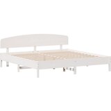  The Living Store Posteljni okvir brez vzmetnice bel 200x200 cm trdna borovina - Posteljni Okvir, (21525685) | Shoptok.si