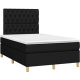 vidaXL Box spring postelja z vzmetnico črna 120x190 cm blago, (21111291) Cene