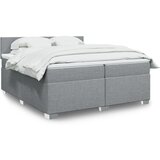 vidaXL Box spring postelja z vzmetnico svetlo siva 200x200 cm blago Cene