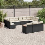 vidaXL 13-dijelni set vrtnih sofa s jastucima poliratan crni | shoptok.hr