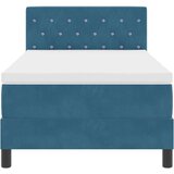  Box Spring postelja z vzmetnico temno modra 100x200 cm žamet, (22051984) | Shoptok.si