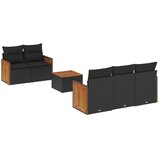  The Living Store Vrtna sedežna garnitura 6-delna z blazinami črna poli ratan - Vrtna Sedežna Garniture, (21449563) | Shoptok.si