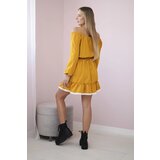 Kesi Shoulder dress and lace mustard Cene