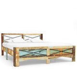 vidaXL Posteljni okvir iz trdnega predelanega lesa 140x200 cm | Shoptok.si