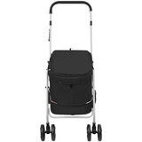  Sklopiva kolica za pse crna 100 x 49 x 96 cm od lanene tkanine | shoptok.hr