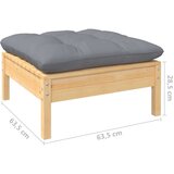  8-dijelna vrtna garnitura od borovine sa sivim jastucima | shoptok.hr