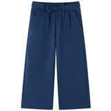 vidaXL Otroške hlače s širokimi hlačnicami mornarsko modre 128