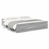 vidaXL Posteljni okvir s predali siva sonoma 200x200 cm inženirski les Cene