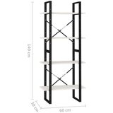 vidaXL ormarić za knjige s 4 razine bijeli 60x30x140 cm od borovine | shoptok.hr