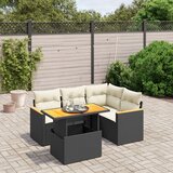 vidaXL 5-dijelna vrtna garnitura od poliratana s jastucima crna | shoptok.hr
