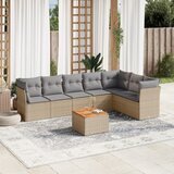 vidaXL 8-dijelni set vrtnih sofa s jastucima bež od poliratana | shoptok.hr