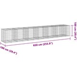 Gabionska košara s poklopcem 650x100x100 cm pocinčano željezo | Eponuda.com