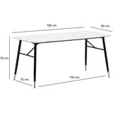 MID.YOU Jedilna Miza Marble, Videz Marmorja, 160x80cm | Shoptok.si