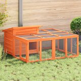  Kavez za zečeve smeđi 144 x 123 x 67,5 cm od masivne borovine | shoptok.hr