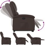  Električna naslonjač na podizanje od umjetne kože smeđi | shoptok.hr