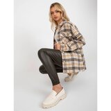 Fashion Hunters Beige warm shirt with a button closure | Shoptok.si