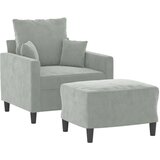  Fotelja s tabureom svjetlosiva 60 cm baršunasta | Eponuda.com