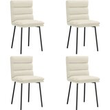  Jedilni stoli 4 kosi krem žamet, (21822406) | Shoptok.si