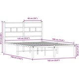 Metalni Kovinski posteljni okvir brez vzmetnice sonoma hrast 135x190 cm, (21607747) | Shoptok.si