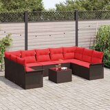  Vrtna sedežna garnitura z blazino 10 pcs Rjava Poly ratan, (5000020981) | Shoptok.si