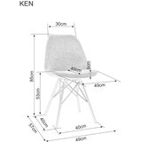  Stolica KEN - Tkanina + metal - tamno siva | shoptok.hr