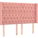  Uzglavlje ružičasto 147x16x118/128 cm baršunasto | shoptok.hr