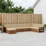  Set vanjskih sofa 8 kom. Prirodna i bež Čvrsto drvo akacije | shoptok.hr