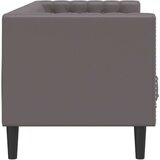 vidaXL Kavč trosed Chesterfield siva umetno usnje | Shoptok.si