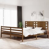Furnova Posteljni okvir medeno rjav iz trdne borovine 200x200 cm, (21941207) | Shoptok.si