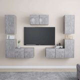  7-dijelni set TV ormarića siva boja betona od iverice | shoptok.hr
