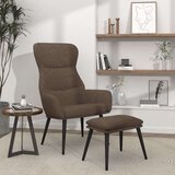  Stolica za opuštanje s osloncem za noge od tkanine smeđesiva | shoptok.hr