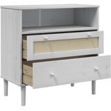  Komoda SENJA bijela izgled ratana 80x40x80 cm masivna borovina | shoptok.hr