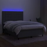 Krevet box spring s madracem LED tamnosivi 140x200 cm tkanina | Eponuda.com