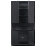 WOOOD Črna modularna knjižna polica iz masivnega bora 190x210 cm Finca – | Shoptok.si