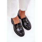 VINCEZA Lacquered Leather Moccasins On Heel | Shoptok.si