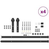  Komplet opreme za drsna vrata 427 cm jeklo črne barve, (22046757) | Shoptok.si