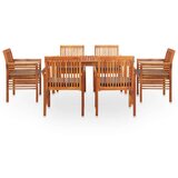  7-dijelni vrtni blagovaonski set s jastucima bagremovo drvo | shoptok.hr