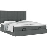vidaXL Otomanski posteljni okvir z vzmetnicami siv 180x200 cm blago | Shoptok.si