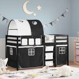 vidaXL Dječji krevet na kat s tunelom crno-bijeli 80 x 200 cm borovina | shoptok.hr