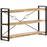  Knjižna omara 3-nadstropna 140x30x80 cm trden mangov les | Shoptok.si