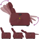 vidaXL Električni masažni naslonjač na podizanje crvena boja vina | shoptok.hr