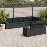 vidaXL 8-dijelni set vrtnih sofa od poliratana s jastucima crni | shoptok.hr