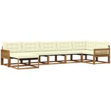 vidaXL Zunanja garnitura za sedenje z blazino 7 pcs Naravna in smetana, (5000273044) | Shoptok.si