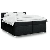 vidaXL Box spring postelja z vzmetnico črn 200x200 cm blago | Shoptok.si