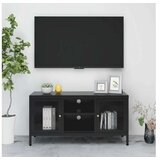  TV omarica črna 105x35x52 cm jeklo in steklo | Shoptok.si
