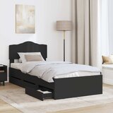  Krevetna konstrukcija Crna 75 x 190 cm Inženjersko Drvo | shoptok.hr